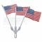 Full Size Chevy Chrome Flag Holder, With Three American Flags, 1958-1984