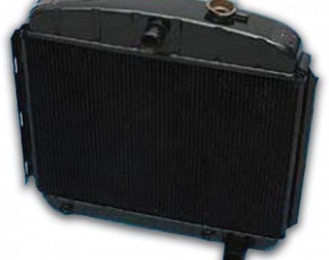 Chevy Radiator, Heavy-Duty 4-Core, Copper, Brass, 6-CylinderPosition, 1955-1956