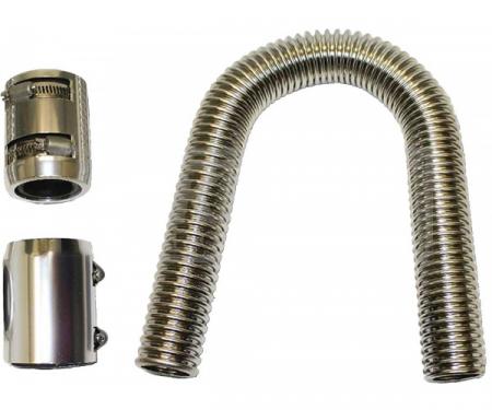 Chevy Radiator Hose Kit, Chrome Plated Stainless Steel, 12", 1949-1954