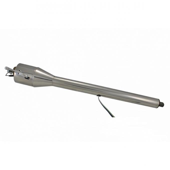 Chevy 30" Flaming River Floor Shift Tilt Column, 2" OD, Polished Stainless Steel Finish, 1955-1957