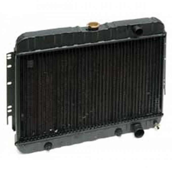 Full Size Chevy 3-Core Radiator, For Cars With Automatic Transmission, 6-Cylinder, 1964