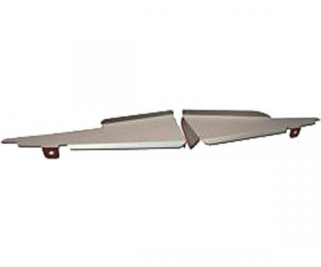 Full Size Chevy Core Support Filler Panels, Clear Anodized (Silver Satin), 1962-1964