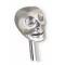 Shift Knob, Lokar, Polished Aluminum Skull, Plain Push Button, Universal Automatic Transmission