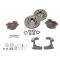 Full Size Chevy Front Disc Brake Kit, At Wheel, With Drilled & Slotted Rotors, 1958