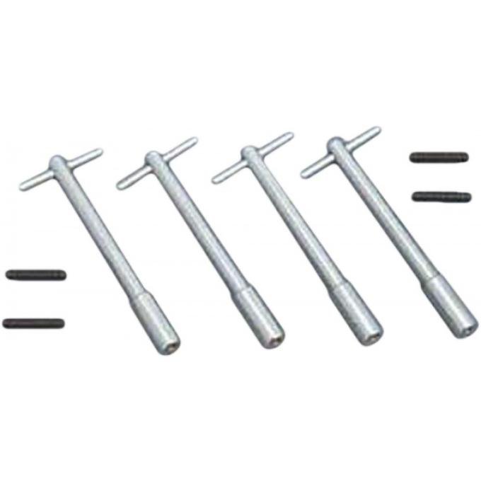Full Size Chevy Valve Cover Wing Bolt Set, Chrome, 1958-1972