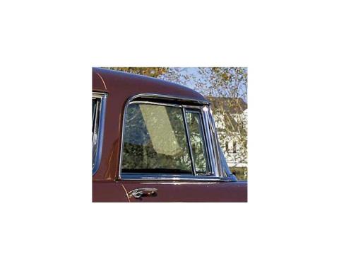Chevy Door Glass, Installed In Frame, Clear, Nomad, Right, 1955-1957