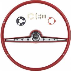 Full Size Chevy Complete Steering Wheel Kit, Red, Impala SS, 1962