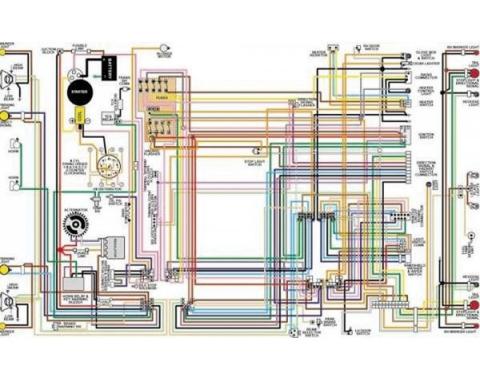 Chevy Color Laminated Wiring Diagram, 1955-1957