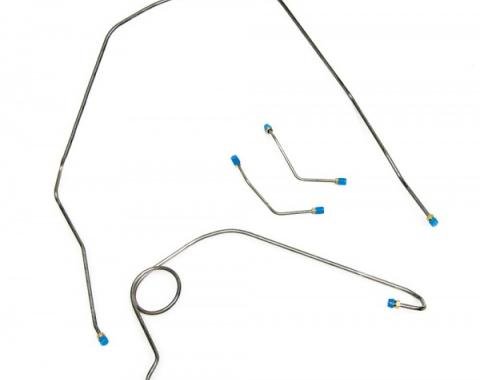 Full Size Chevy Front Brake Line Set, Non-Power, Stainless Steel, 1958