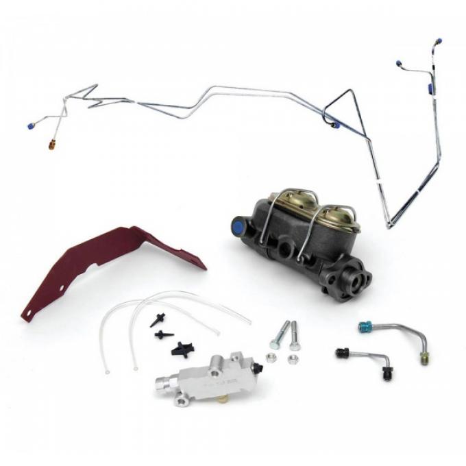 Chevy Non-Power Dual Master Cylinder Conversion Kit, With Disc Brakes, 1955-1957