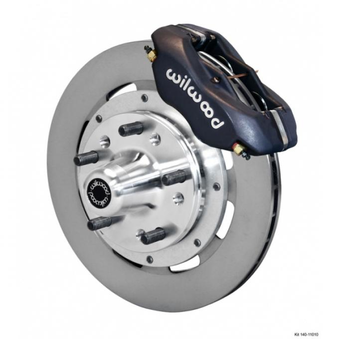 Chevy Wilwood Front Disc Brake Kit, Black Anodize Caliper,Plain Face Rotor,11.75, Forged Dynalite Pro Series 1955-1957
