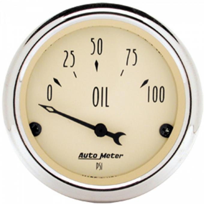 Chevy Autometer Oil Gauge, Antique Beige Series, 1955-1957