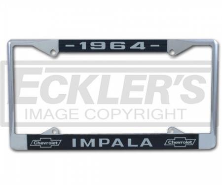 Chevy Impala License Plate Frame With Chevy Bowtie And Year, 1958-1966