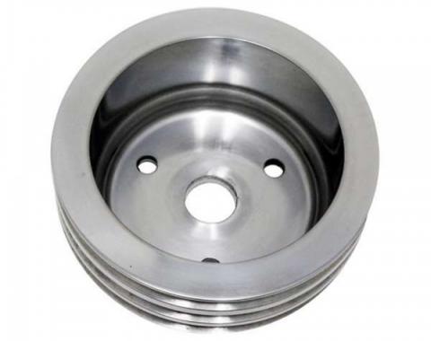 Chevy Small Block Aluminum Crankshaft Pulley, Small Water Pump, 3 Groove