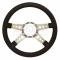Early Chevy Steering Wheel, Volante S9, Black Leather, 1949-1954