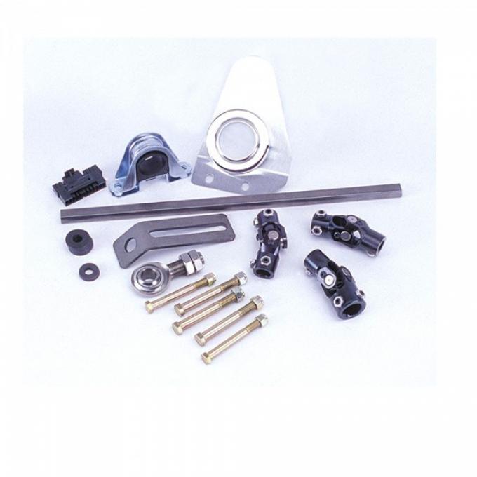 Flaiming River 1955-56 Chevy Manual Rack & Pinion Cradle Kit - Polished Floor Shift Tilt Column