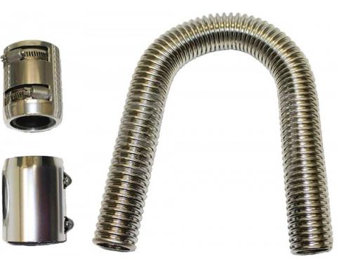 Chevy Radiator Hose Kit, Chrome Plated Stainless Steel, 12", 1949-1954