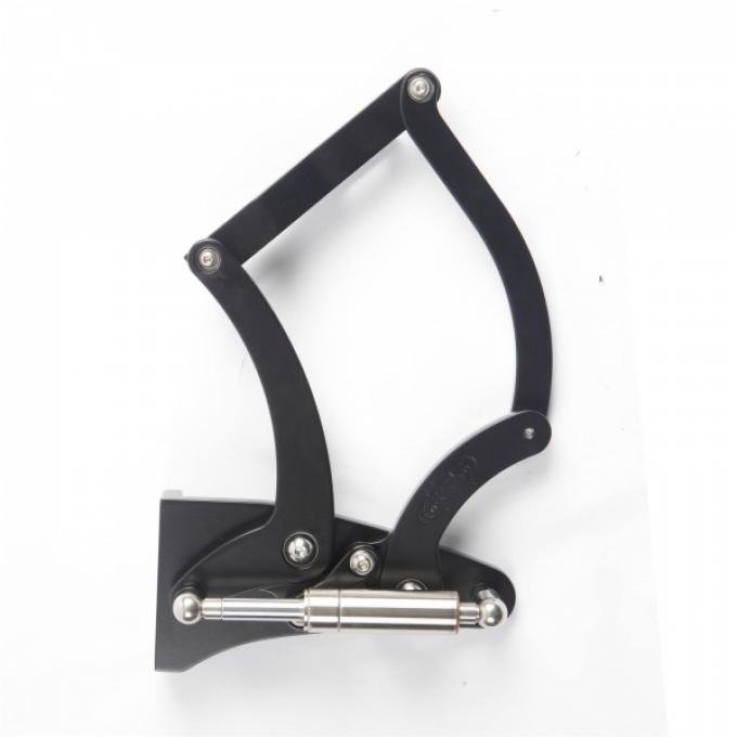 Classic Chevy - Billet Aluminum Hood Hinges, Black Anodized, Steel Hood, 1955-1957