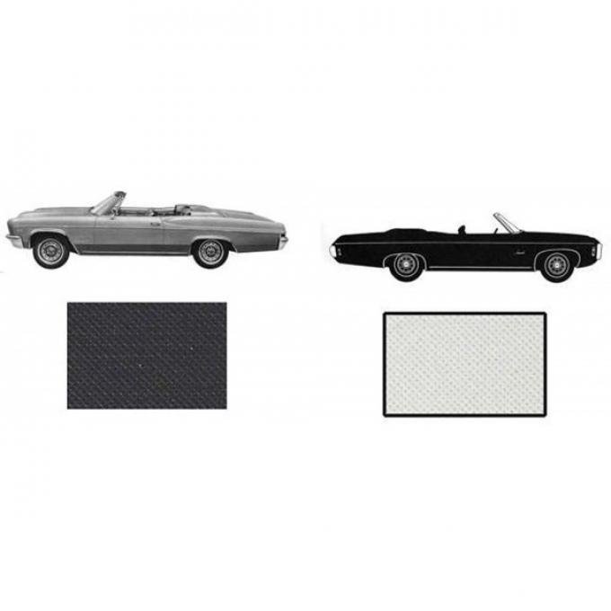 Full Size Chevy Convertible Top, With Pads & Plastic Window, Impala, 1965-1970