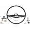 Full Size Chevy Complete Steering Wheel Assembly, Black, Impala Non-SS, 1963