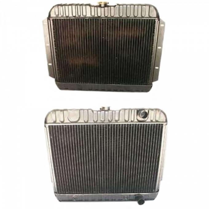 Full Size Chevy 4-Core Radiator, For Cars With Manual Transmission, 283ci, 1959