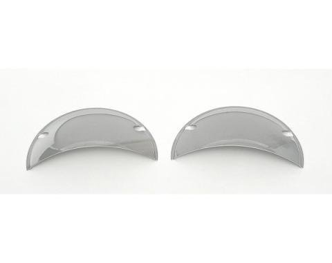 Full Size Chevy Headlight Shields, Half-Moon, Chrome, 1958-1972