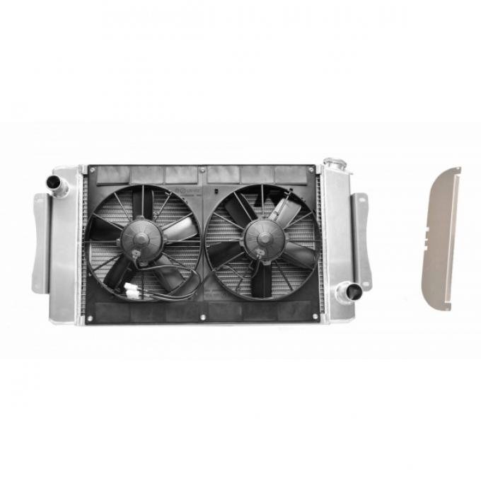 C&R Racing Chevy Aluminum Performance Radiator Module, For Manual Transmission, 1955-1957