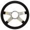 Full Size Chevy Steering Wheel, Volante S9, Black Leather, 1958-1984