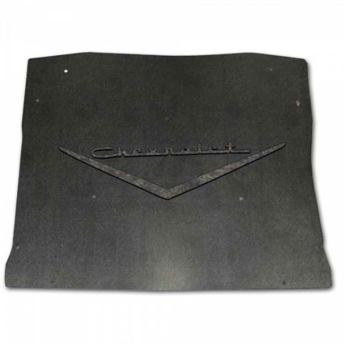 Chevy Under Hood Cover, Quietride AcoustiHOOD, 3-D Molded, With Logo, 1957