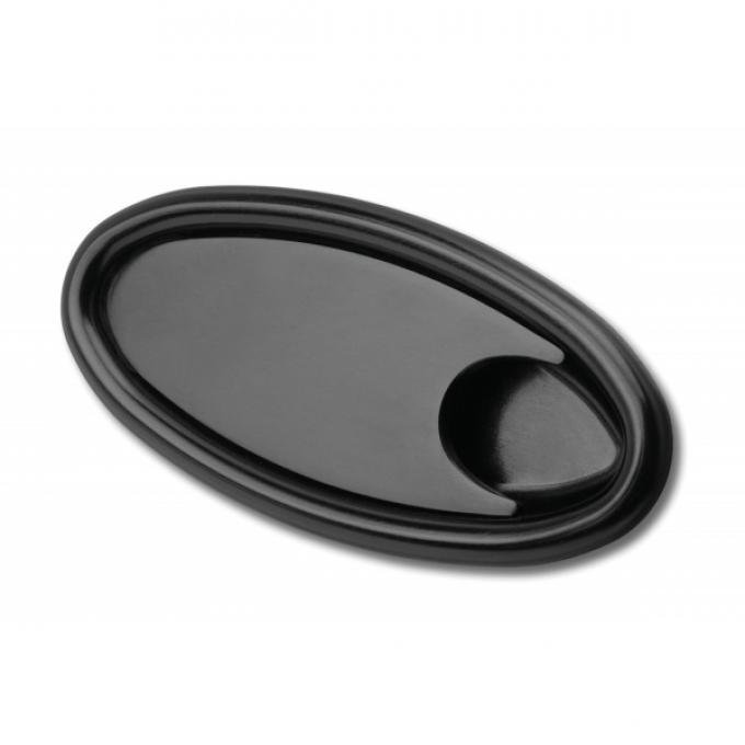 Door Handles, Oval, Interior, Billet Aluminum, Midnight Black, Pair, Lokar, 55-57