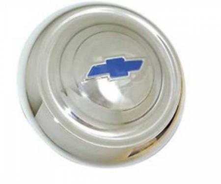 Chevy Hub Caps, Polished Stainless Steel, With Blue Painted Details, 1951-1953