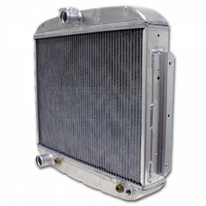 Chevy Aluminum Radiator, 8-Cylinder Position, Polished Finish, 1955-1957