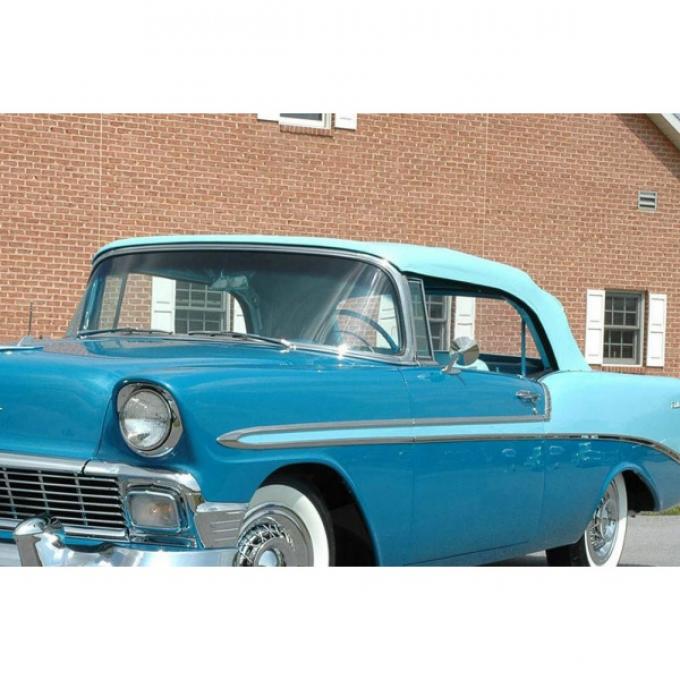 Chevy Convertible Top, With Correct Stitching, Light Blue, 1955-1957