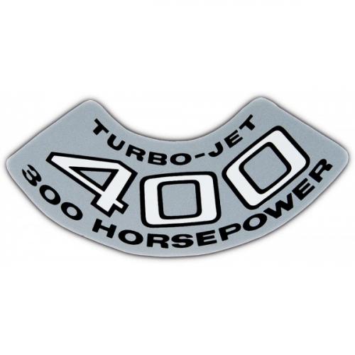 Full Size Chevy Air Cleaner Decal, 400ci/300hp TurboJet, 19651972