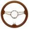 Full Size Chevy Steering Wheel, Volante S9, Walnut Wood Finish, 1958-1984