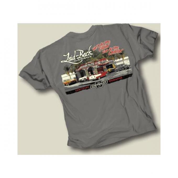 Laid Back Chevy Dream Garage T-Shirt, Grey