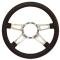 Full Size Chevy Steering Wheel, Volante S9, Black Leather, 1958-1984