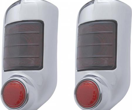 Chevy Taillight Assemblies, Complete, With Chrome Bezels, 1951-1952