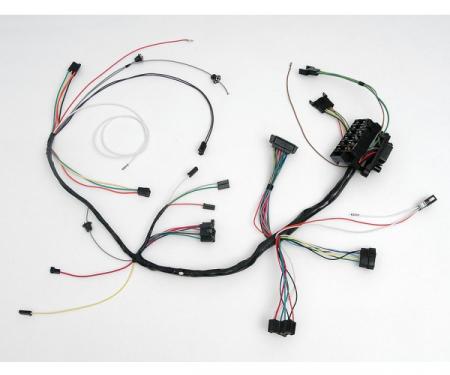 Full Size Chevy Dash Wiring Harness, With Column Shift Manual Transmission & Warning Lights, 1965
