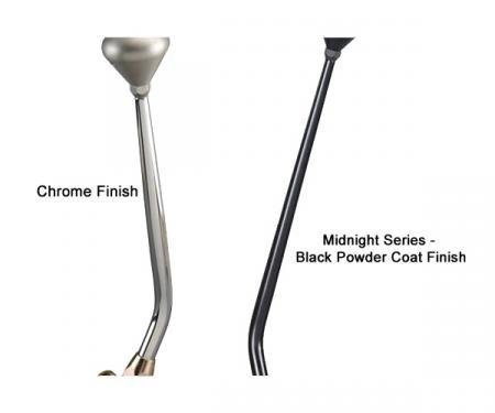 Lokar Shifter for GM 4L60 4-Bolt Tailshaft OR 4L60E 6-Bolt Tailshaft, Single Bend, 12", Chrome or Midnight, Choice of Knobs