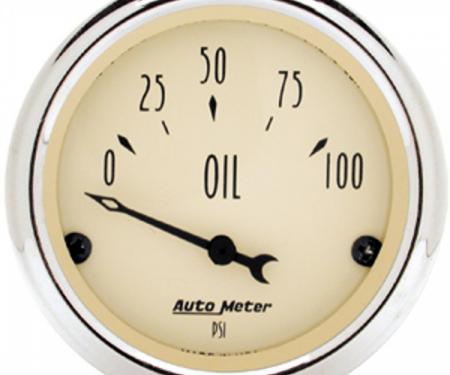 Chevy Autometer Oil Gauge, Antique Beige Series, 1955-1957