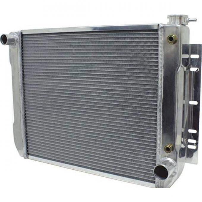 Full Size Chevy Aluminum Radiator, Automatic Transmission, Polished Finish, 1959-1972