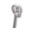 Shift Knob, Lokar, Polished Aluminum Skull, Plain Push Button, Universal Automatic Transmission