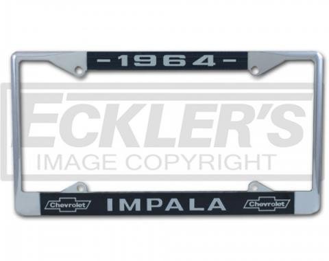 Chevy Impala License Plate Frame With Chevy Bowtie And Year, 1958-1966