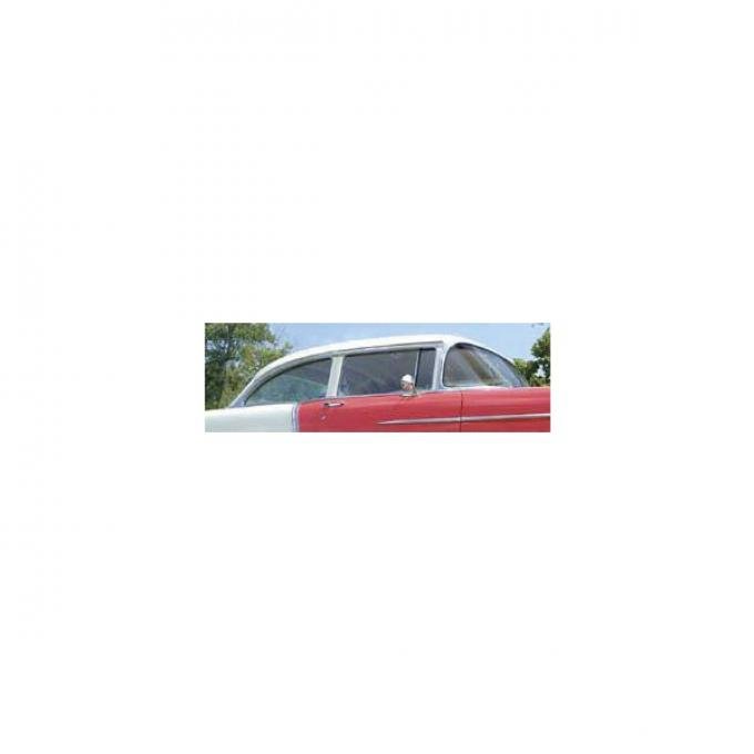 Chevy Door Glass, Installed In Lower Channel, Tinted, 2-Door Sedan & Wagon, Right, 1955-1957