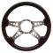 Full Size Chevy Steering Wheel, Volante S9, Black Ash Wood Finish, 1958-1984