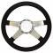 Early Chevy Steering Wheel, Volante S9, Black Leather, 1949-1954