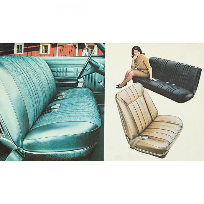 Full Size Chevy Seat Cover Set, Bench Cloth, 2-Door Hardtop, Impala, 1968