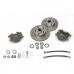 Chevy Front Disc Brake Kit, Spindle, For Dropped Spindles, With Drilled & Sweep Slotted Rotors, 1955-1957