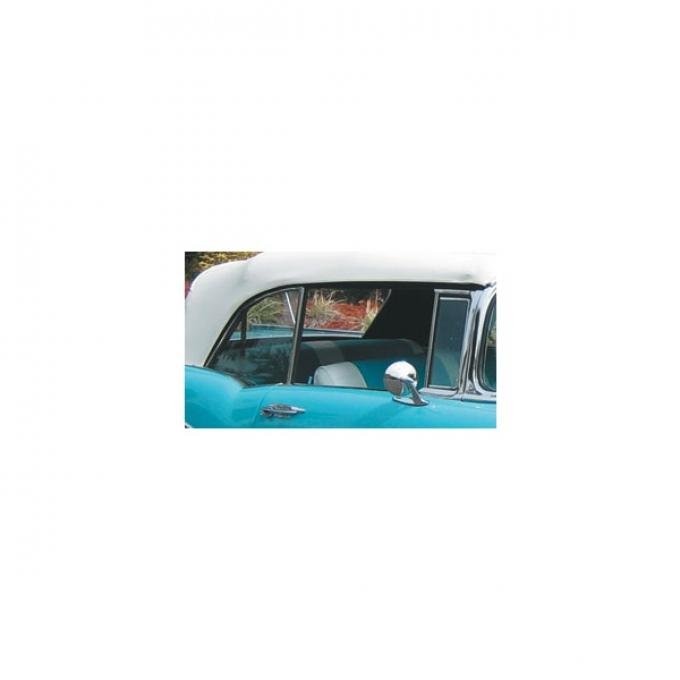 Chevy Quarter Glass, Installed In Frame, Clear, Convertible, Right, 1955-1957